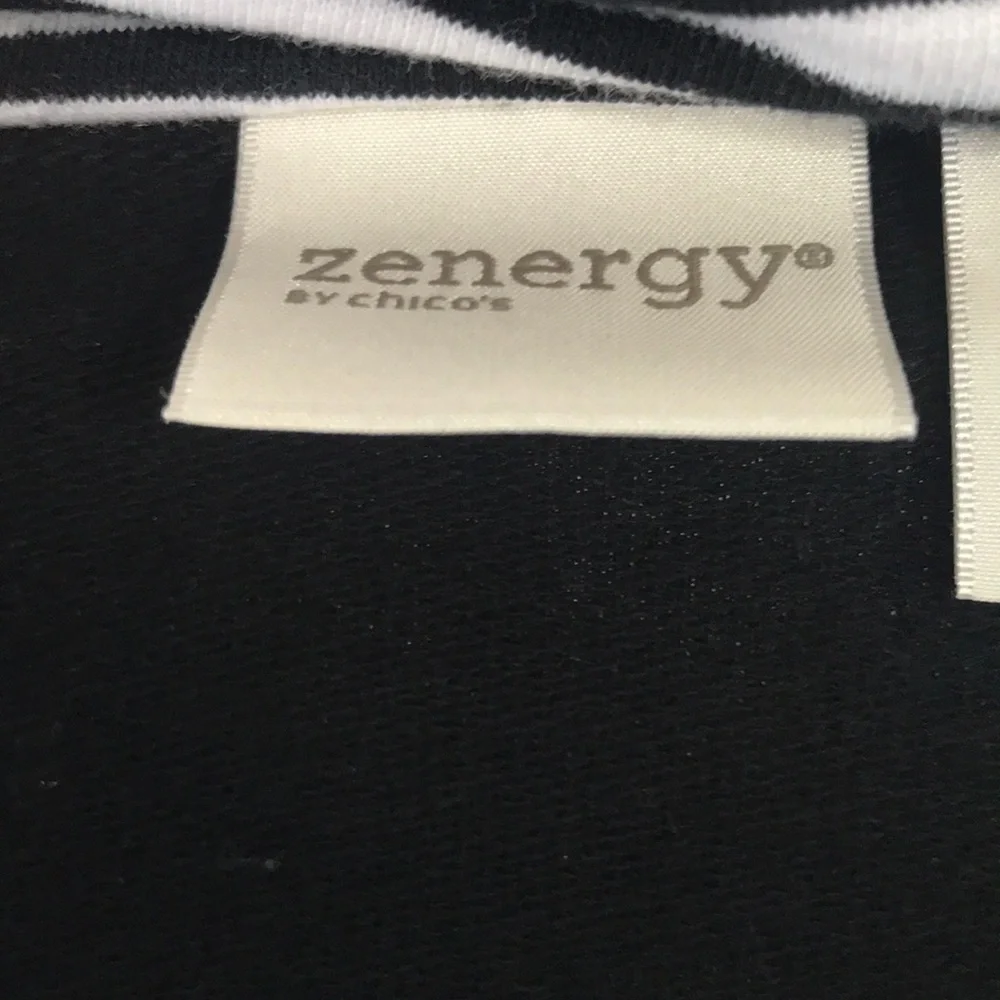 Chico’s Zenergy Striped Black and‎ White Women's Jacket